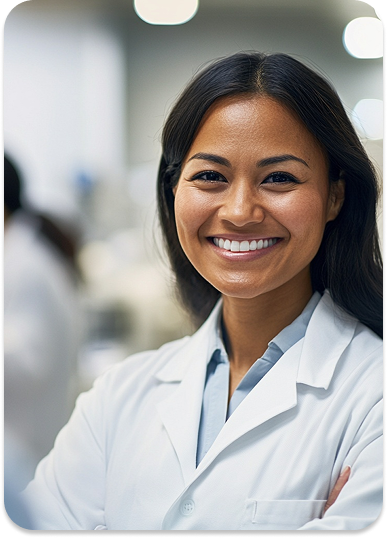a smiling girl doctor