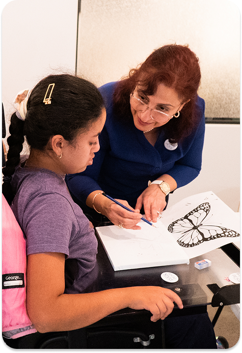 Our team teaches a disabled student