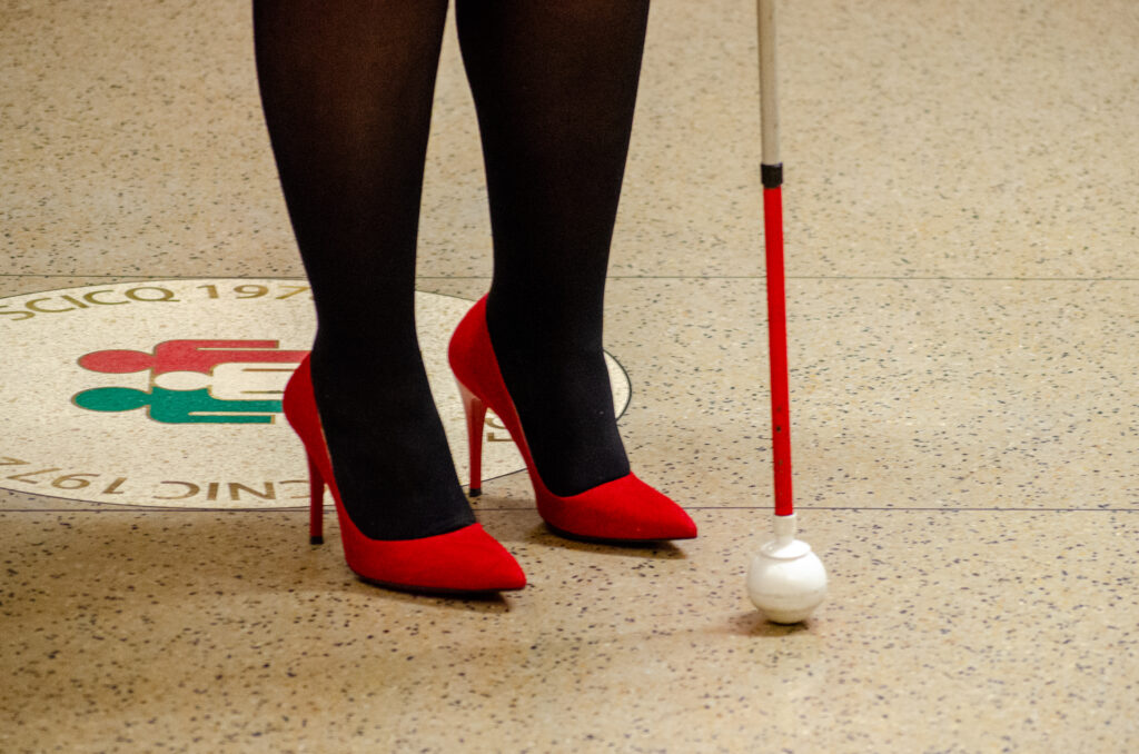 An image of a red stilettos